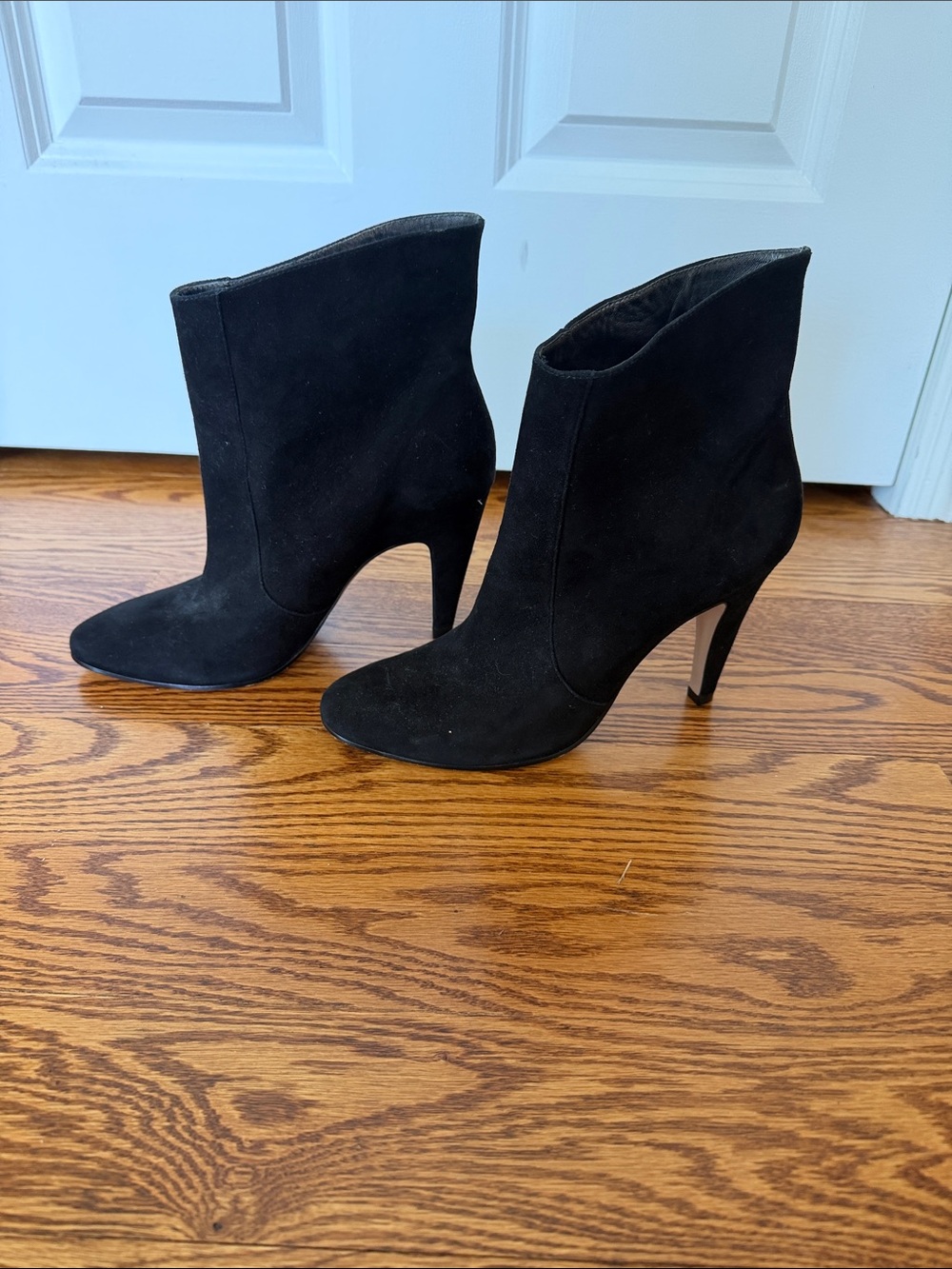 SCHUTZ Black Suede Pointed-Toe Ankle Booties